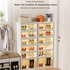 6-Tier Shoe Storage Unit,Foldable Organizer with Transparent Magnetic Doors