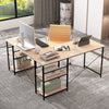 L-Shaped Corner Computer Desk Study Writing Desk Workstation with Storage Shelf