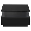 Coffee Table with LED Square High Gloss Black Storage Tea Table for Living Room