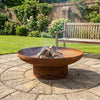 Large Metal Garden Fire Pit Outdoor Patio Camping Rusted Bowl Log Burner 70cm