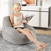 Boneless Floor Single Sofa Chair w/Soft Stripe Corduroy Cover-Grey
