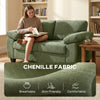 2 Seater Sofa, Chenille Sofa with Spring Cushions, Wide Armrests