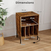 Record Player Stand Turntable Stand w/ 5 Storage Compartments-Coffee