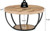 Round Coffee Table,32-Inch Circle Coffee Table with Open Storage for Living Room