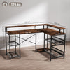 L Shaped Desk with LED Lights and Power Outlets 150cm Gaming Desk with Storage