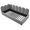 3FT SINGLE DAYBED PANEL PLUSH VELVET UPHOLSTERED SOFA BED WITH TRUNDLE GUEST BED