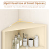 172CM Tall Corner Modern Corner Storage Cabinet with Shelves and Fluted Doors