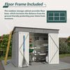 Garden Shed Pent Roof 4X8FT Metal Free Foundation Base Storage House Grey