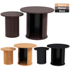 40CM/60CM Coffee Table Round Wood Side Table Sets With Hidden Storage Walnut