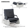 Rocking Chair w/ Footrest,3-Level Adjustable,Foldable Sofa Chair,150kg Capacity