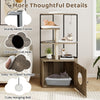 Indoor Wooden Kitten Tower Cat Tree with Litter Box Enclosure-Grey