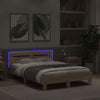 Bed Frame with LED Sonoma 137 x 190 cm Engineered Wood