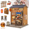 Book Nook 3D Wooden Puzzle DIY Japanese Ramen House Model Bookshelf for Kids