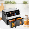 12L Dual Zone Digital Air Fryer Oven Cooker Oil Free Low Fat with 100 Tray Large