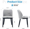 2-Piece Dining Chairs w/ Linen or Velvet Padded Seats, Wood Legs+High Back
