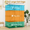 4 Tier Cube Cat Cage 143 CM Large Cat Enclosure w/Comfy Hammock-Black