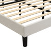 Double Upholstered Bed 4ft6 135x190cm with Velvet Headboard & Study Slats, Beige