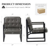Modern Faux Leather Accent Chair Button-Tufted Design 110° Recline & Metal Frame