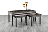 Lucy (2+1) Coffee With 2 Side Tables MDF Wooden Marble Effect Nest Marble Look