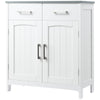 Bathroom Floor Cabinet Free Standing Storage Cupboard w/ 2 Drawers 2 Doors