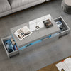 High Gloss LED Coffee Table With Storage Wooden 2 Drawer Living Room Furniture