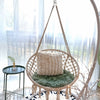 Boho Hanging Hammock Swing Chair Cotton Rope Swing for Indoor Outdoor Patio