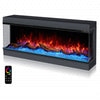NEW 2025 3D 3 Sided No Border Glass UHD Media Wall Electric Fire 50 60 71 80 "