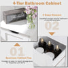 4-Drawer Bathroom Cabinet Narrow Floor Standing Cabinet White
