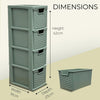 4 Tier Drawer Medium Rattan Effect Storage Unit Drawers Office Organizer Tower