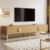 Modern TV Stand Cabinet 180cm w/ Wood Grain, 4 Doors and Semi-Circular Handles