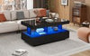 Coffee Table For Living Room, High Gloss Tea Table With LED Lights, Centre Table