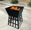 Outdoor Charcoal Fire Pit BBQ Grill Bowl Square Garden Patio Barbecue Log Heater