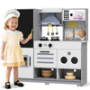 JOYLDIAS Kids Wooden Pretend Kitchen Cooking Playset Chalkboard Water Dispenser