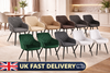 Velvet Dining Chairs Padded Set of 1/2 Metal Legs Kitchen Home Office Multicolor
