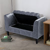 Modern Rolled Arm Bed End Bench Storage Box Footstool Bedroom Footrest Wood Legs