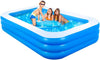 Inflatable Paddling Pool, 3 Rings Large Rectangular Family Swimming Center for K
