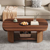 Oval Coffee Table, 2-Tier Modern Coffee Table Accent Center Table with Storage