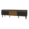 TV Stand TV Unit Sideboard Cabinet 160 cm 2-Doors 2 Drawers Modern Design Black