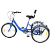 24 Inch Tricycle Adults Seniors Foldable 7 Speed 3 Wheels Bicycle with Basket UK