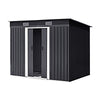 4x8 FT Flat Roof Steel Storage Shed, Pre-drilled Steel Panels, Outdoor Tool Shed