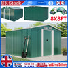 8 x 8FT Metal Garden Shed Log Bike Tool Storage Sheds with Floor Foundation Base