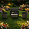 4 Seater Rattan Garden Furniture Set Patio Sofa Table Chairs Glass Outdoor