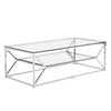Balnain Clear Glass Coffee Table With Chrome Frame