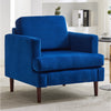 Single Accent Chair Fabric Sofa Wingback Armchair w/ Wood Frame for Living Room