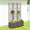 Raised Garden Bed with Trellis, Self Watering Outdoor Planter Box with Wheels