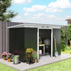 9 x 4FT Metal Garden Storage Shed w/ 2 Door, Dark Grey