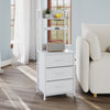 Bedside Table with Charging Station and LED Light Strips Nightstand W/ 3 Drawers