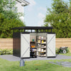 Garden Shed 6.6x8.5FT Metal Pent Roof Outdoor Storage House for Tool Bike