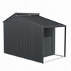 Large 10x6ft Shed Metal Garden Tools Bike Storage Shed Outdoor House W/Open Shed