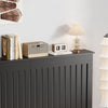 Radiator Cover Vertical Slat Modern Stylish MDF Wood White Black Cabinet Shelf